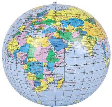 Inflatable Globe Replica 16-inch by Rhode Island Novelty – One Size, Plastic, Multicolor, Model 225430