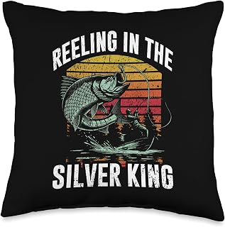 Reeling In The Silver King Tarpon Fisherman Throw Pillow