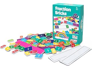 Junior Learning Fraction Bricks - 78 Piece Magnetic Math Manipulatives