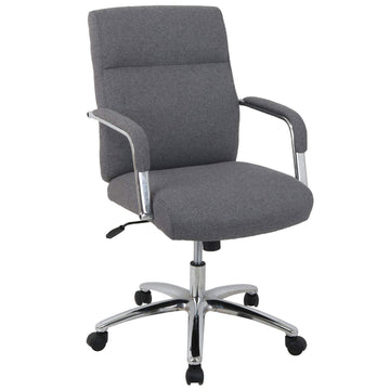 High Back Fabric Task Chair by Global Industrial – Textile, Gray, Model 81157M