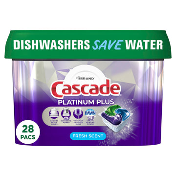 Platinum Plus Dishwasher Pods by Cascade – 28 Count (Pack of 1), No Color, Model 80374826