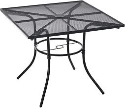 Global Industrial 36" Square Steel Mesh Outdoor Cafe Table, 29" H