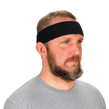 Chill-Its 6550 Sweatband by Ergodyne – 1 Count (Pack of 1), Cotton, Black, Model 12452