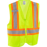 Class 2 Hi-Vis Safety Vest by Global Industrial – Small-Medium, Polyester, Lime Green, Model 641639LS