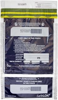 ControlTek SafeLok Vertical Twin Dual Deposit, 14"x20" Clear 50 Bags, Tamper-Evident Deposit Bags, Cash Currency Handling & Valuables, Tear-off Receipt + Large Barcodes 585096