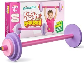 Modern Innovations Kids Barbell Weight Set, Toy Workout Equipment, Kid Weights for Exercise, Toddler Fun & Fitness (Pink & Purple)