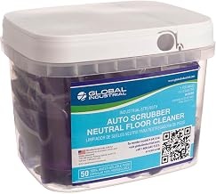 Global Industrial Auto-Scrubber Neutral Floor Cleaner, 50 Pods/Tub, 4 Tubs/Case