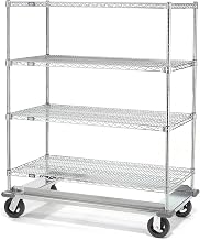 Nexel E-Z Adjust Wire Shelf Truck with Dolly Base, 48x18x70, 1600 Lb. Cap.