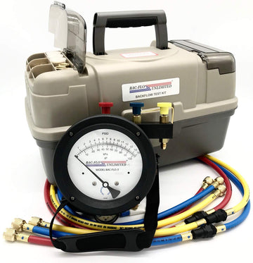 Backflow Test Kit by Bac-Flo Unlimited, Inc. – 18.5 x 9 x 9.75 inches, Brass, Model BAC-FLO-3