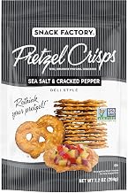 Snack Factory Pretzel Crisps Sea Salt & Cracked Pepper, 7.2 Ounce (Pack of 12)