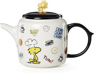 Lenox Chef Snoopy Porcelain Teapot, 40oz | dishwasher safe | peanuts collectible gift for tea lovers | 8.4 inch, 40oz, gift for women, tea kettle