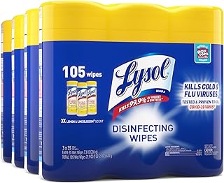 Lysol Disinfecting Wipes, Lemon & Lime Blossom, 105 Wipes (3 Packs of 35 Wipes)