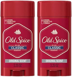 Old Spice Classic Deodorant for Men, 24hr Sweat & Odor Protection, Long Lasting Freshness, Clean & Masculine Fragrance, Original Scent, 3.25 oz (Pack of 2)