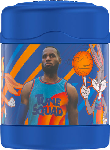 FUNTAINER 10 Ounce Stainless Steel Vacuum Insulated Kids Food Jar by THERMOS – One Size, 10.0 ounces, Stainless Steel, Space Jam, Model F30021SJW6