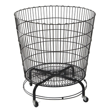 Dump Bin Black Wire - 29 1/2" Dia x 32" H by HUBERT – Metal, Black