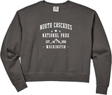 Womens North Cascades National Park Comfort Colors Crop Sweatshirt