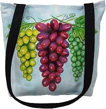 Betsydrake TY041G 18 x 18 in. Bunches of Grapes Tote Bag - Large