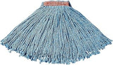 Rubbermaid Commercial Products Rubbermaid Commercial Commercial Premium Cut-End 16-Ounce Blend Mop, Fast Drying Strands, Orange Headband, Blue, Heavy Duty Wet Mop for Floor Cleaning Office/School/Stadium/Bathroom