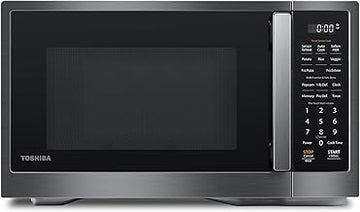 TOSHIBA Countertop Microwave Oven with Smart Sensor, 1.2 Cu.Ft, 1000W | 13 Auto Menus, Mute Function, 12.4" Turntable, for Dorm & Apartment, Black Stainless Steel