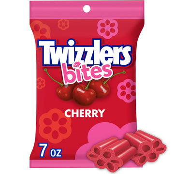 Bites Cherry Flavored Licorice Style by Twizzlers – 7 Ounce (Pack of 12), Red, Pack of 12, Model 4714746