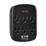 Eaton Black 6 Outlet Extender Surge Protector 750 Joules by TRIPP LITE – Standard, Plastic, Black, Model SK6-0B