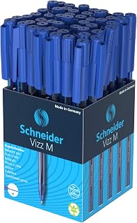 Schneider Vizz Ballpoint Pen for Easy and Quick Writing - Ink Colour Barrel - Medium Line - Blue - 102203