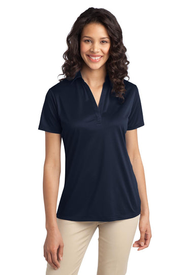 Women's Silk Touch Performance Polo Navy by Port Authority – Medium, Polyester,Silk, Navy, Model L540