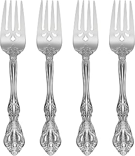 Oneida Michelangelo Salad Forks Silverware Set for 4, Flatware | mirror finish, dishwasher safe | cutlery set for kitchen and dining, utensil set, wedding silverware, heavy duty