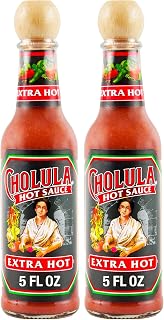 Cholula Hot-Sauce, Extra Hot, Product of-Mexico, Blend of Arbol & Piquin Peppers for Bringing Extra Hot Heat to Tacos, Eggs, Pizza and More, 5 fl oz (Pack of 2)