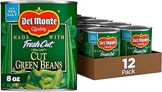 Del Monte BLUE LAKE Cut Green Beans, Canned Vegetables, 12 Pack, 8 oz Can