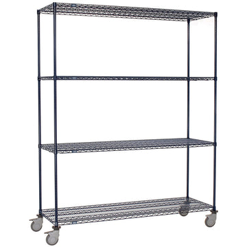 Wire Shelf Truck by Nexel – 24"L x 24"W x 69"H, 12-Gauge Powder Coated Steel, Blue, Model C24486MN4