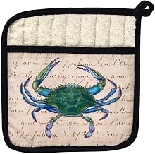 Betsy Drake PT005B Male Blue Crab Beige Pot Holder