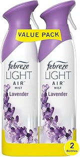 Febreze Air Mist Air Freshener Spray, Odor-Fighting Room Spray, Air Fresheners for Home and Bathroom and Kitchen, Aerosol Can, Light Lavender Scent, 8.8oz, 6 Count, Pack of 3