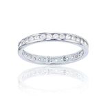 Sterling Silver mm Round Channel Set Eternity Ring by DECADENCE – Metal, Silver