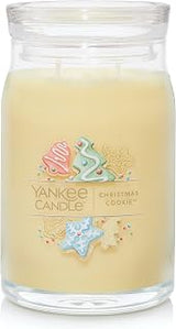 Yankee Candle Christmas Cookie Scented Signature 20oz Large Jar 2-Wick Candle Over 60 Hours of Burn Time Gifting Home Decor Vanilla Butter Scent