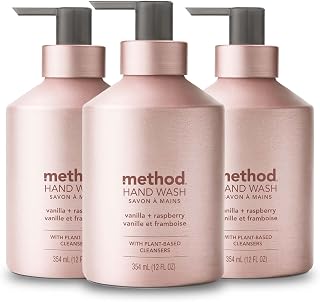 Method Gel Hand Soap, Vanilla + Raspberry, 12 fl oz, 3 Pack