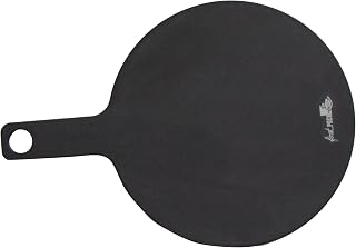PacknWood Phoenix Black Wood Fiber Round Cutting Board | Multi-Purpose Paddle Chopping Board with Handle | Black Kitchen Cutting Boards | L: 11.3in W: 8.0in H: 0.24in - 6 pcs