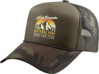 North Cascades National Park Traveling 2026 Road Trip Trucker Hat with Adjustable Mesh Back