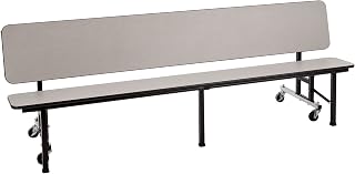 Learniture LNT-GNI1012GY Mobile Convertible Bench Table Particleboard Core, Gray Nebula