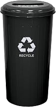 Witt Industries 10/1STBK Steel 20-Gallon Recycling Trash Can with Slotted Top, Legend "Paper Only, Recycle", Round, 30" Height, Black