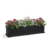 Cape Cod 4ft Window Box - Black - 48in L x 11in W x 10.8in H - Polyethylene - Built-in Water Reservoir () by Mayne – 48in, 4 gallons, Polyethylene (PE), Black, Model 4841-B