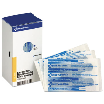 SmartCompliance Refill Blue Metal Detectable Knuckle Bandages by First Aid Only – FAE-3030, Rubber,Metal, Pack of 20, Model FAE-3030