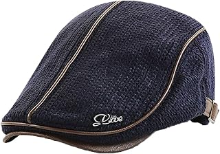 Men'S Cotton Flat đšvy Gatsbđ˛ Newsboy Driving Hat Cap đšvy Cap Weave Linen-Like Cabbie Newsboy Hat