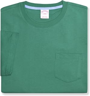 Brooks Brothers Men's Cotton Pocket Crewneck T-Shirt (Large, Green)