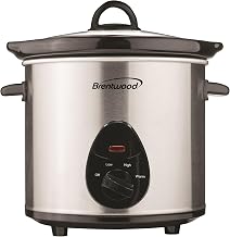 Brentwood SC-130S Slow Cooker Stainless Steel Body, 3-Quart