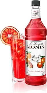Monin Blood Orange Syrup for Drinks - 1 liter / 33.8 fl oz