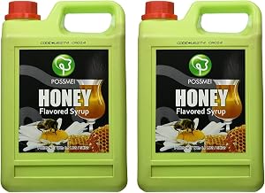 Possmei Honey Flavored Syrup, 6.6 Pound Plastic Jar 2 Pack
