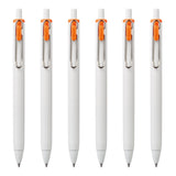 one Retractable Gel Pens by Uni-Ball – 1 Count (Pack of 6), Gel Ink, Orange, Model 71697