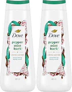 Dove Limited Edition Holiday Treats Body Wash Peppermint Bark for Deep Nourishment 20 oz (Pack of 2)