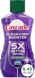 Cascade Rinse Aid Clean & Dry Booster Dishwasher Liquid, Gel & Detergent Pods for Sparkling Clean Dishes, Dishwasher Soap, Tablets & Rinse Aid Dry Booster, 8.45oz